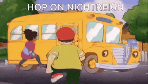 School Bus Saying Hop On Nightreign GIF