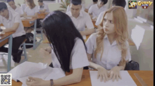 School Fight Hit With Paper GIF