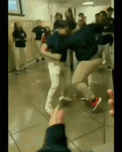 School Fight Throwing Punches GIF