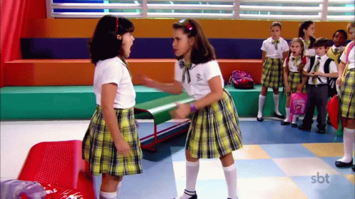 School Fight Young Girls In Uniform GIF