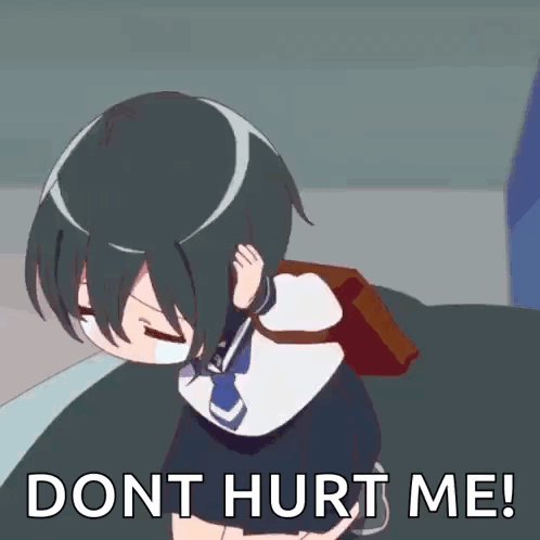 School Girl Holding Ear Saying Don't Hurt Me