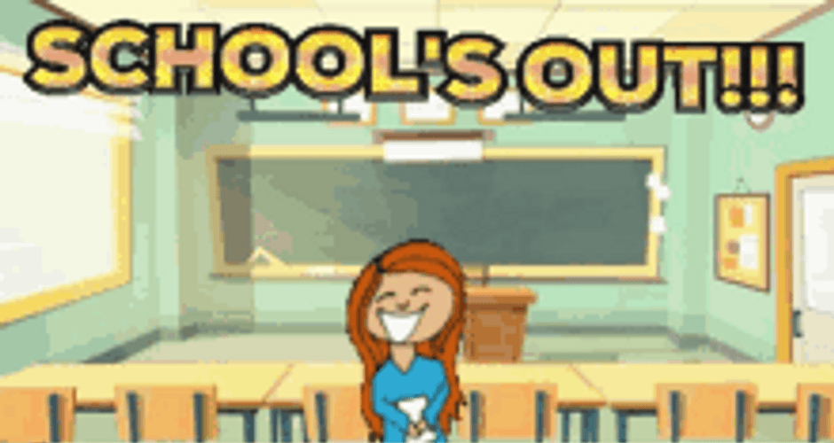 Schools Out For Summer Celebration Animation GIF