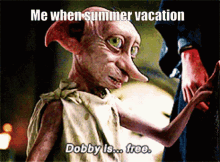Schools Out For Summer Dobby Is Free GIF