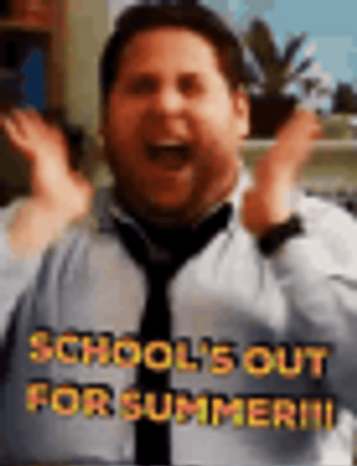 Schools Out For Summer Happy Jonah Hill GIF