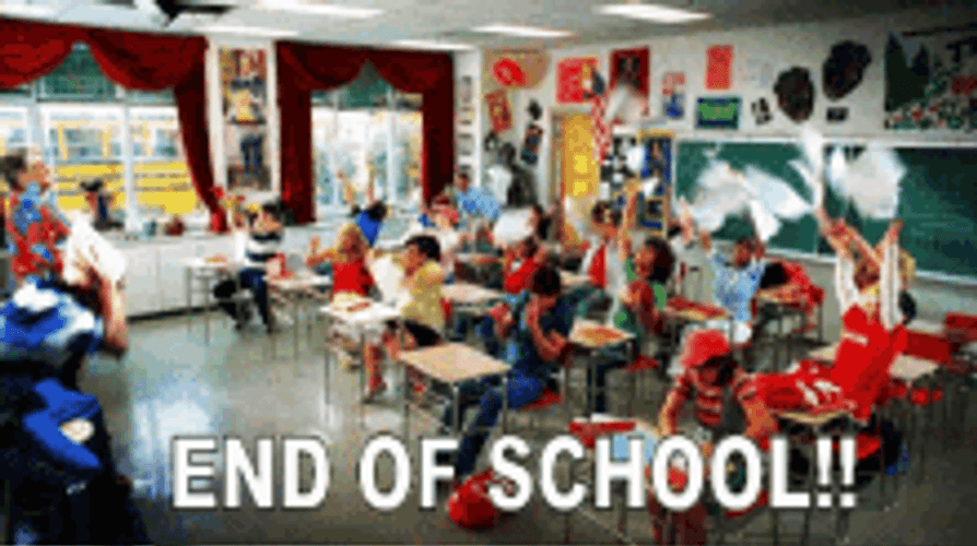 Schools Out For Summer Throwing Papers Celebrate GIF
