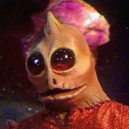 Sci Fi Big Eyes Alien Colors Changing GIF