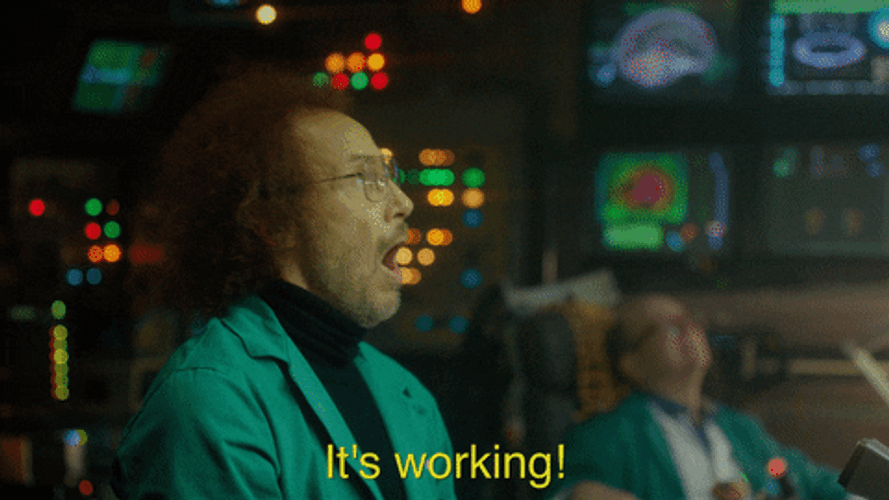 Scientist Celebrating It's Working GIF