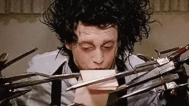 Edward Scissorhands Enjoying Food GIF