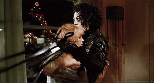 Edward Scissorhands Hugging Kim Winona Ryder GIF