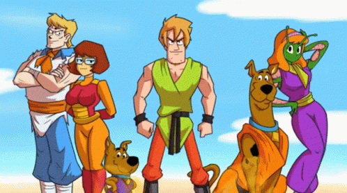 Scooby Doo And His Friends Pose For A Picture GIF