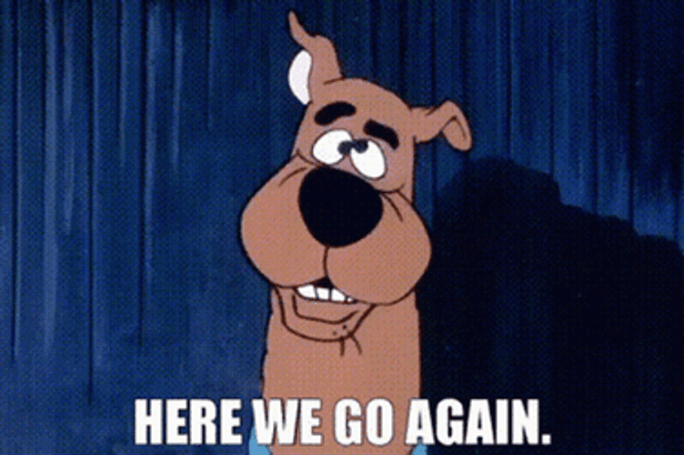 Scooby Doo Crossed Eyes And Here We Go GIF