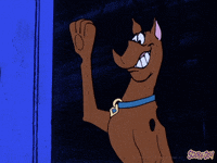 Scooby Doo Flexing Muscles at Door