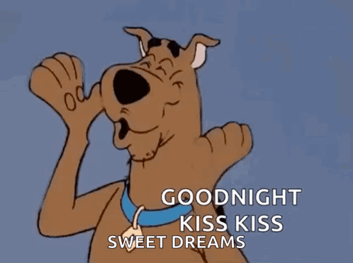 Scooby Doo Goodnight Kiss Kiss GIF