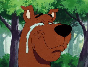 Scooby Doo Is Crying With A Tear Coming Out Of His Eyes GIF