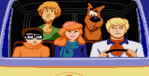 Scooby Doo Riding In Mystery Machine GIF