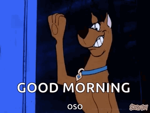 Scooby Doo Saying Good Morning Oso Blue Door GIF