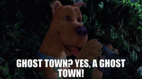 Scooby Doo Says " Ghost Town ? Yes , A Ghost Town ! " GIF