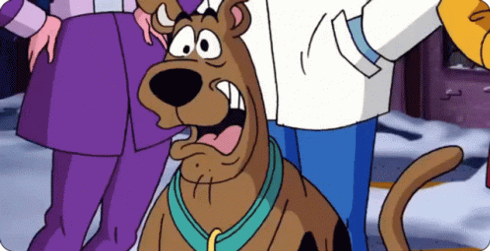 Scooby Doo Trying To Hide With Snow GIF
