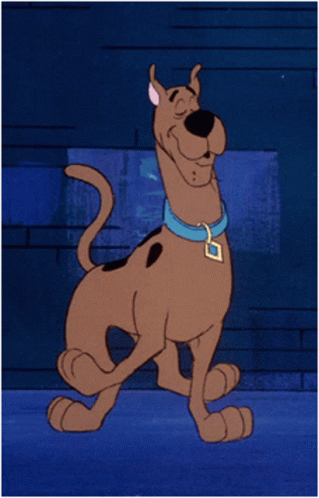 Scooby Doo With Blue Collar And Diamond Tag GIF