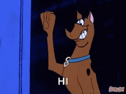 Scoobydoo Wave Hello With Poker Face GIF