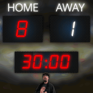 Scoreboard Home Team Leading by 1