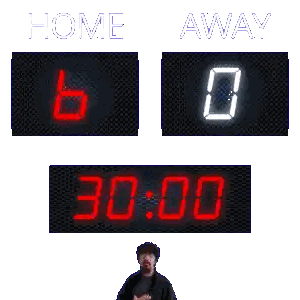 Scoreboard Saying Home and Away