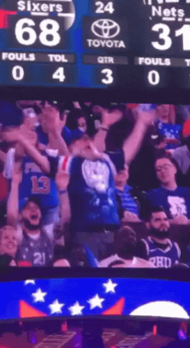 Scoreboard Sixers Vs Nets Basketball Game GIF