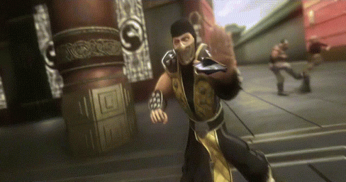 Scorpion Get Over Here Battle Fight GIF