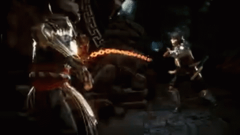 Scorpion Get Over Here Chain Hook GIF