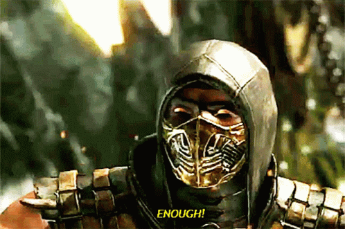 Scorpion Get Over Here Metal Mask GIF
