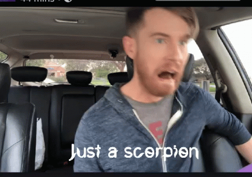 Scorpion Get Over Here Scared Man GIF
