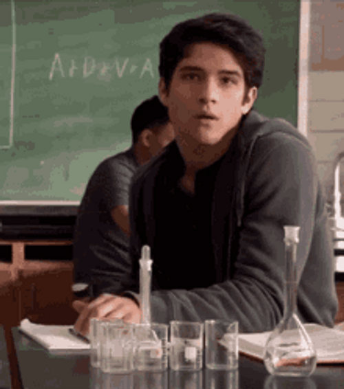 Scott Mccall Teen Wolf Pointing In Classroom GIF