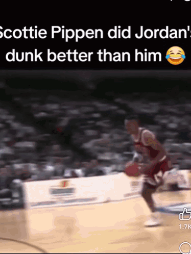 scottie pippen did jordan dunk better than him with a laughing face