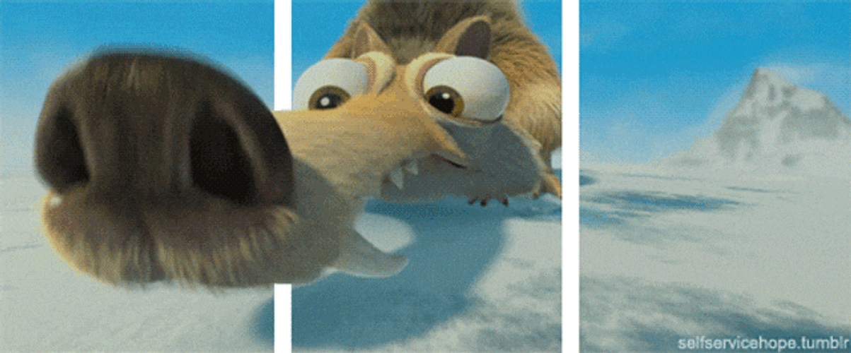 Scrat Searching For Nuts In Ice Age GIF
