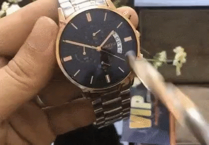 Scratching Glass Of Wrist Watch GIF