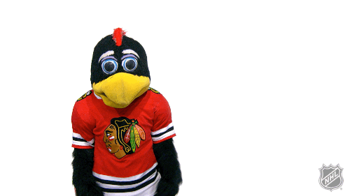 Scratching Head Bird Mascot GIF