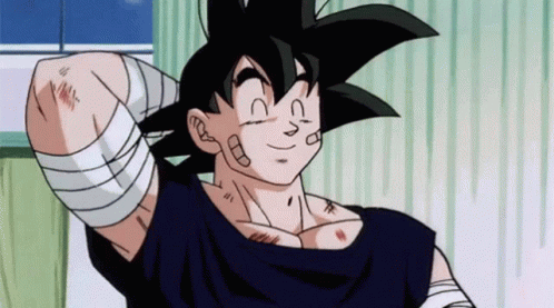 Scratching My Head Goku GIF