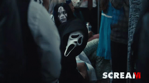 Scream 6 Jenna And Ghostface Mask GIF