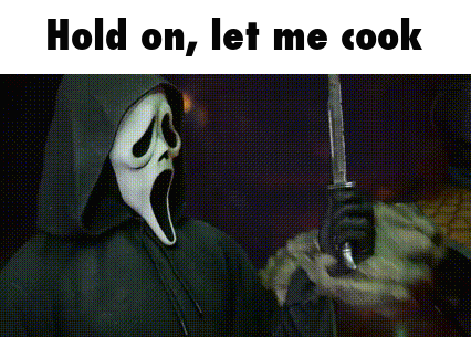 Scream Holding Knife and Saying Hold On
