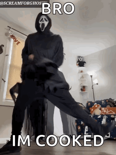 Scream Mask Dancing Bro Im Cooked