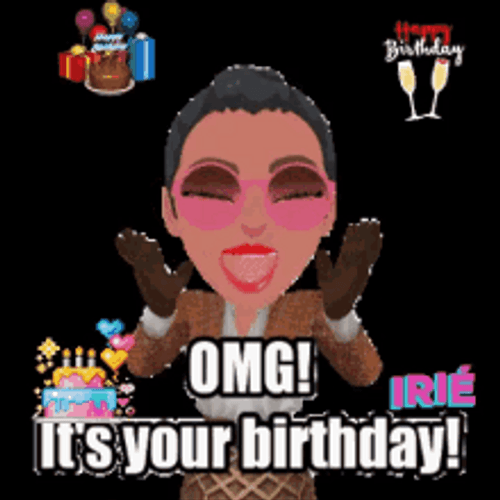 Screaming Cool Girl Avatar Its Your Birthday GIF