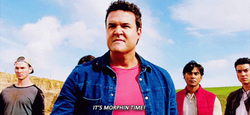 Screaming Its Morphin Time Red Power Rangers GIF