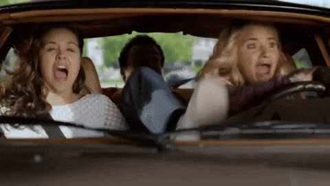 Screaming Lady Driving Crazy GIF