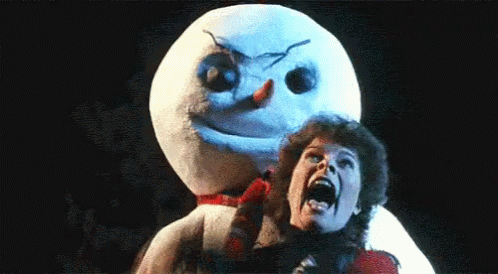 Screaming Man On Horror Frosty The Snowman GIF