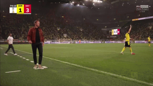Screaming Man on Soccer Field Score 1-3