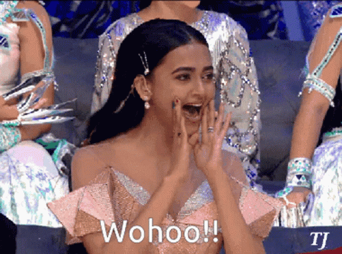 Screaming Wohoo Tejasswi Prakash Yippee Meme GIF