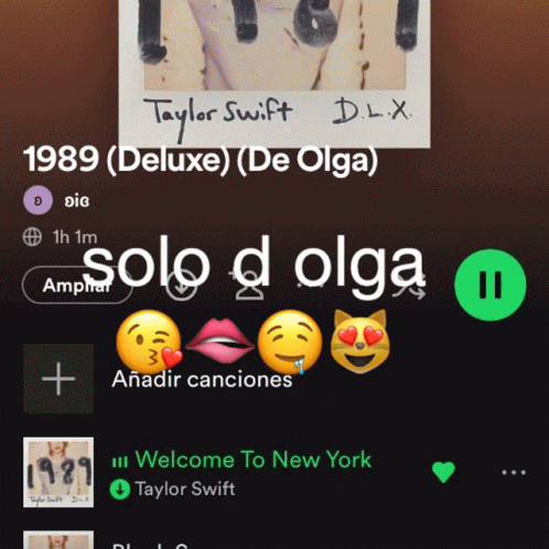 Screenshot of Taylor Swift 1989 Album Solo D Olga