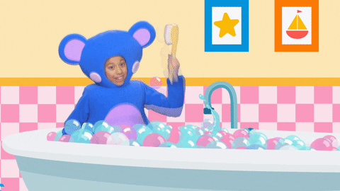 Scrub Dub Dub Blue Bear Bath Time GIF