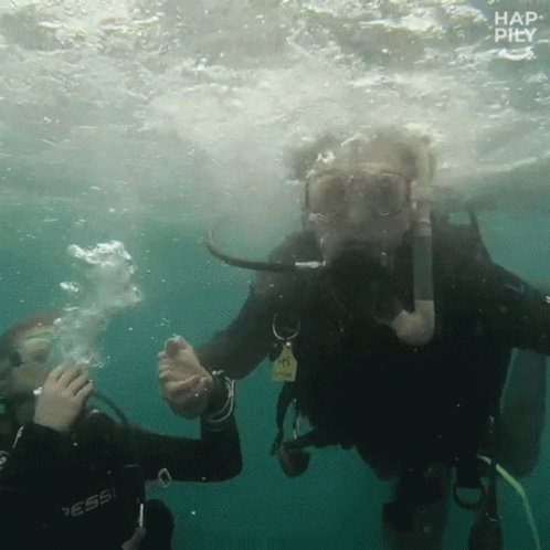 Scuba Diver Wearing 'A' Tag Underwater