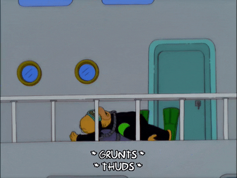 Scuba Diving Jump Homer Simpson GIF